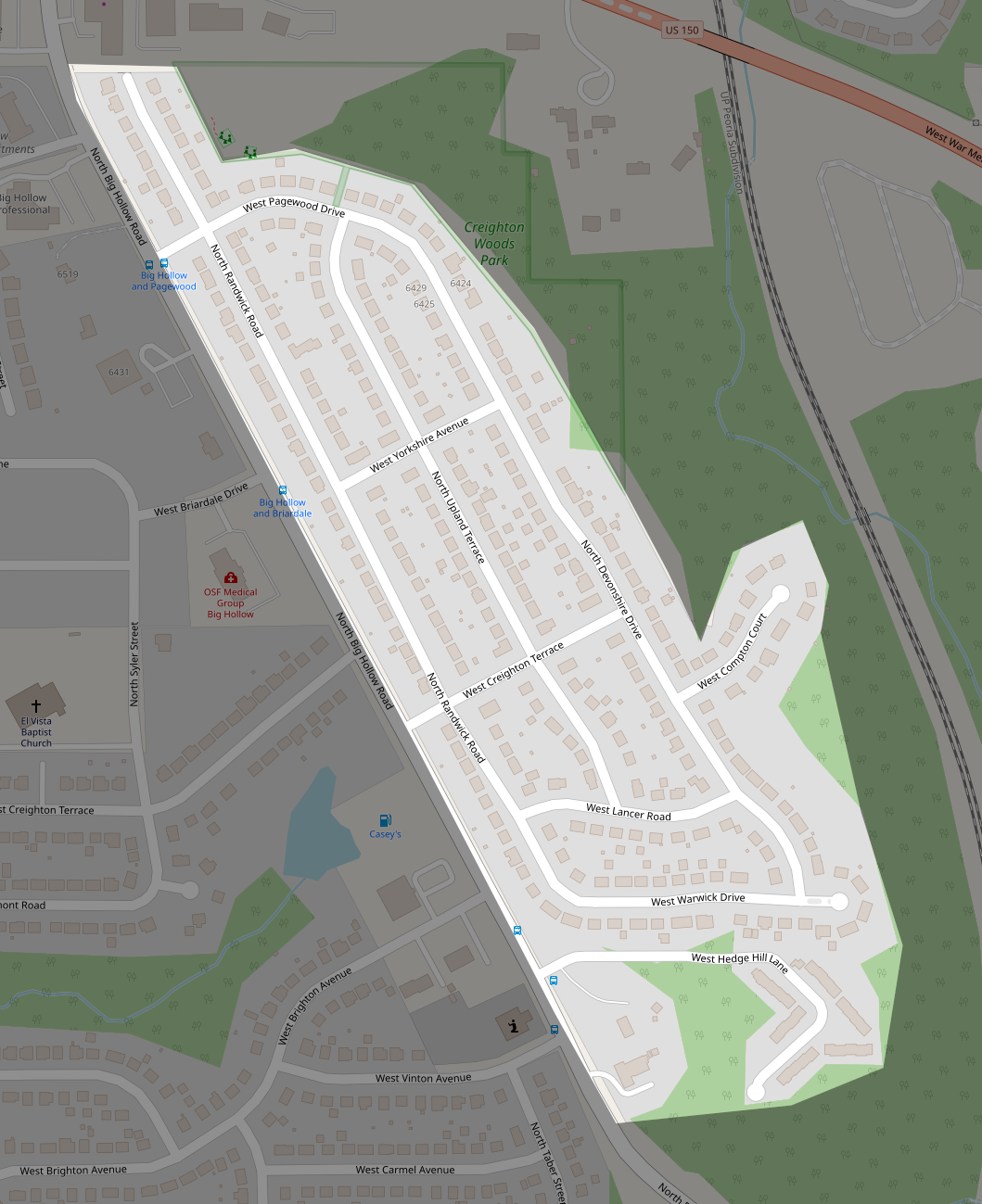 A map of Creighton Woods